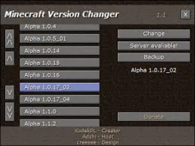 Combien y a-t-il de versions ?
(Snapshot, Alpha, Bêta avec. Mais pas forge)