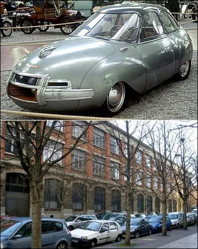 Allons « rue Nationale », au niveau de la « rue Régnault » !
Il est possible que cette voiture ait été construite en cet endroit. Voici quelques unes de ses caractéristiques : 
Coefficient aérodynamique de 0,24 (un des meilleurs), un moteur de 610 cm3 (28 ch), permettant d'aller à 130 km/h avec une consommation de 3,5 litres au 100 km à 80 km/h.
Quelle est cette voiture ?