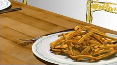 Tu rentres &agrave; la maison, ta maman te pr&eacute;pare des frites. Est-ce que tu les manges ?