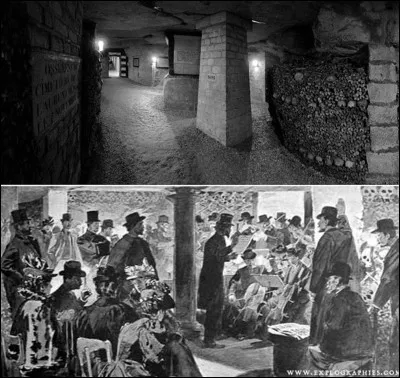 Nous sommes dans la nuit du 01 au 02 avril 1897, dans les « catacombes » !
Durant cette nuit, un événement a eu lieu dans les catacombes. Hélas, il provoque le licenciement de deux personnes employées par la ville de Paris.
Quel est cet événement ?