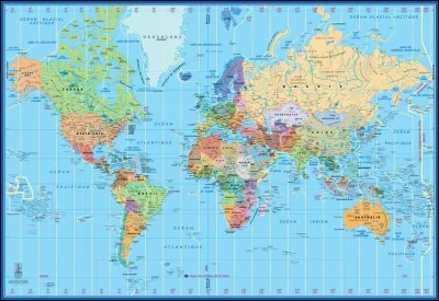 Quand vous regardez un planisphère, où se trouve l'Ouest ?