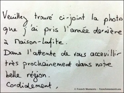 Les fautes d'orthographe peuvent affecter l'image d'une entreprise aux yeux d'un client. Cette lettre en contient plusieurs. Combien y en a-t-il sans tenir compte du nom de la commune qui est "Maisons-Laffitte ?