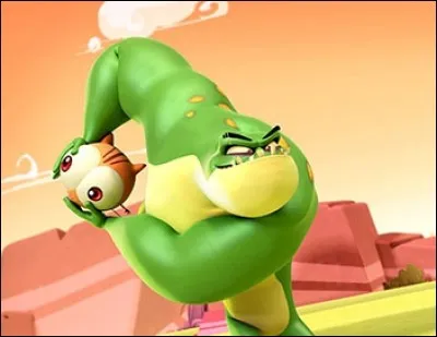 Dans l'épisode "La balle au prisonnier", comment M. Chat fait-il pour énerver la grenouille ?