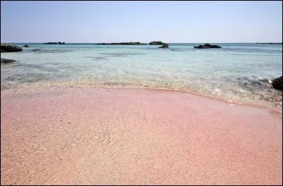 'La plage d'Elafonissi'. Vous n'hallucinez pas elle réellement rose, idéale pour s'y baigner après un ouzo (faites gaffe quand même parce que ça flirte avec les 50°d'alcool ce truc-là) .