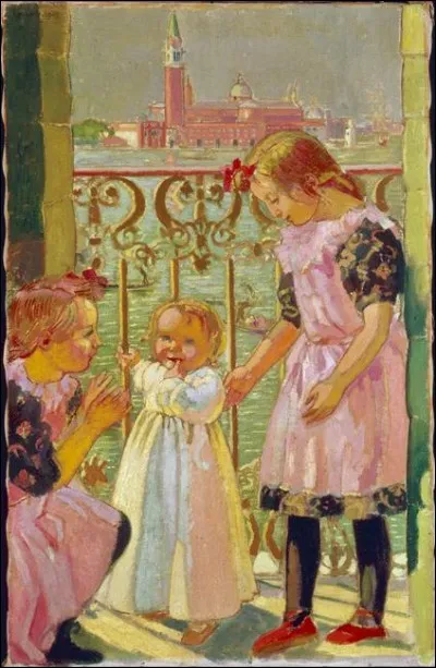 Qui a réalisé la toile "Au balcon à Venise" ?