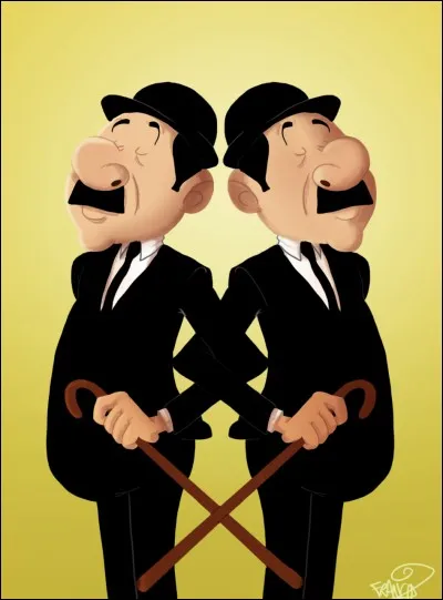 Dupont et Dupond. Au cours des aventures de Tintin, les Dupontd pratiquent avec acharnement l'art de passer inaperçus au milieu des autochtones. Comment s'y prennent-ils ?
