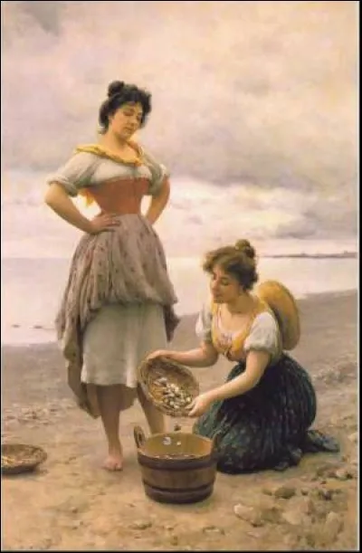 Qui a peint ces femmes ramassant des coquillages sur la plage ?