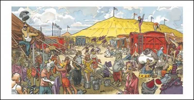 Dans "Amarillo", pour quelle raison Chad, le lion écrivain, s'engage-t-il au cirque ?