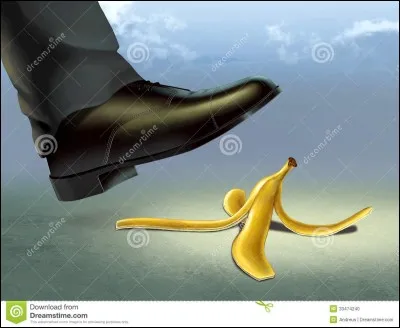 Il a glissé sur une peau de banane.