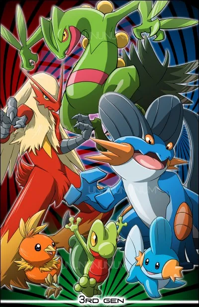 Qui sont les trois premiers Pokémon de la 3e génération ?