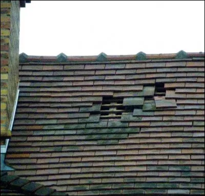 Cette ardoise est tombée du toit.