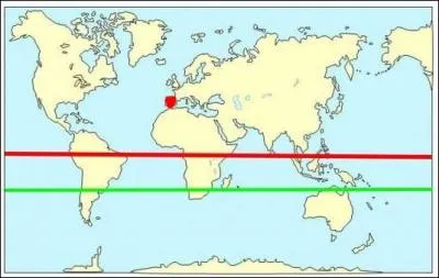 La France est reprsente en rouge sur ce planisphre :
