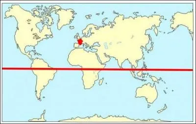 La France est reprsente en rouge sur ce planisphre :
