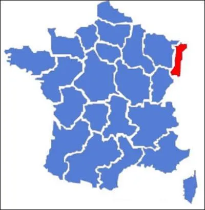 La rgion Lorraine est en rouge sur cette carte :