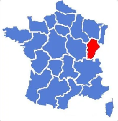 La rgion Lorraine est en rouge sur cette carte :