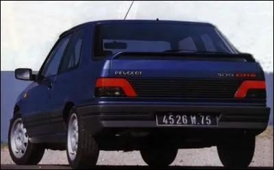 Quel nom a donné Peugeot à la pièce en plastique noir sur le hayon de la 309 ?