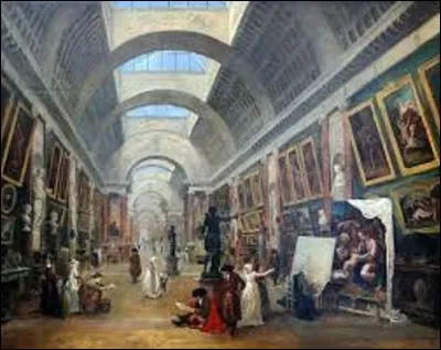 ''Projet d'aménagement de la Grande Galerie du Louvre'' est un tableau peint en 1796 par un dessinateur, graveur, créateur de jardins, conservateur au Muséum central des arts de la République (futur musée du Louvre), et peintre préromantique qui se nomme :