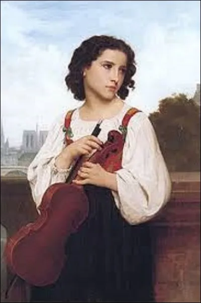 ''Seule au monde'' est l'oeuvre d'un peintre académique. Dépeignant une jeune femme au cheveux courts tenant un violon, sur un pont enjambant la Seine, elle regarde vers sa gauche d'un air mélancolique. On distingue en arrière plan la cathédrale Notre-Dame-de-Paris, ainsi que ce qui semble être le pont Royal. Celui sur lequel elle se trouve et donc probablement le pont Solférino. Qui l'a peinte ?
