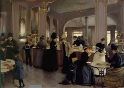Quel est le nom de ce peintre de genre et portraitiste qui peignit, en 1889, ce tableau dont le titre intégral est ''La Pâtisserie Gloppe (6, avenue des Champs-Élysées, 8e arrondissement, Paris)'', conservé au musée Carnavalet ?
