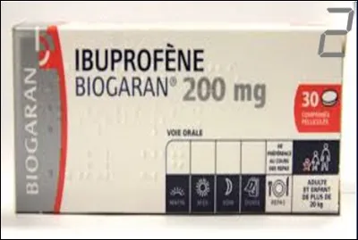 En deuxième position on retrouve l'ibuprofène, un anti-inflammatoire ainsi qu'un antidouleur. 
Lequel de ces médicaments contient de l'ibuprofène ?
