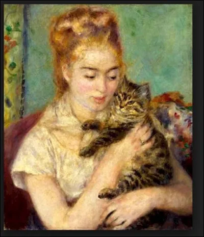 Qui est ce peintre qui a réalisé ce tableau tout simplement intitulé "Fille au chat" ?