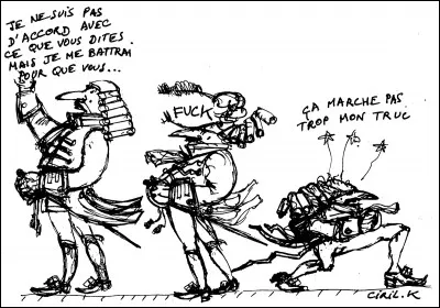 'Je ne suis pas d'accord, mais je me battrai jusqu'au bout pour que vous puissiez le dire' est une phrase de Voltaire.