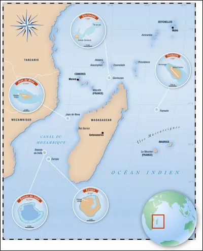 Iles situées autour de Madagascar et qui ne sont pas peuplées.