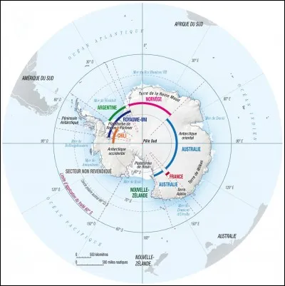 La dernière, c'est la partie située en Antarctique.