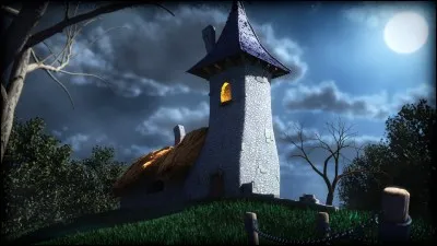 Lequel de ces personnages de fiction, spécialisé dans l'alchimie, pratique la sorcellerie et habite un manoir en pierres au toit de chaume avec une tour ?