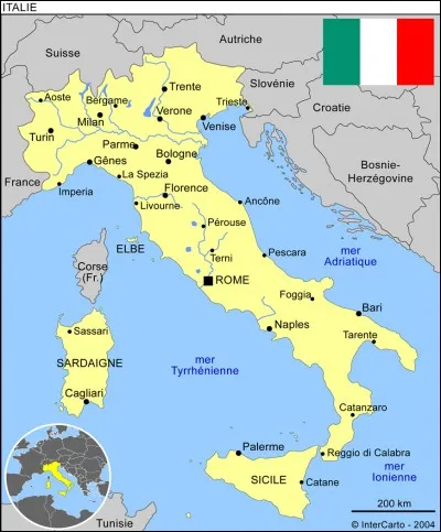 La superficie de l'Italie est de 301 300 km².