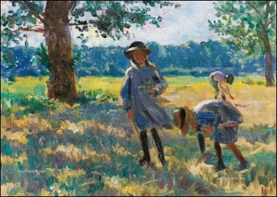 Les enfants en profitent pour cueillir des fleurs :