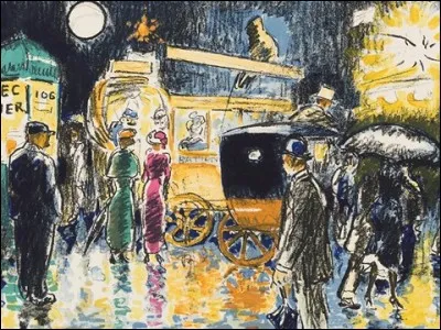 Qui a réalisé la lithographie "Place Pigalle la nuit" ?