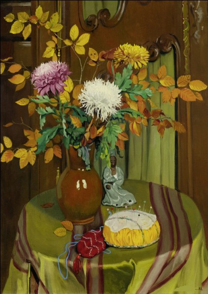 Qui est le peintre de "Chrysanthèmes et feuillages d'automne" ?
