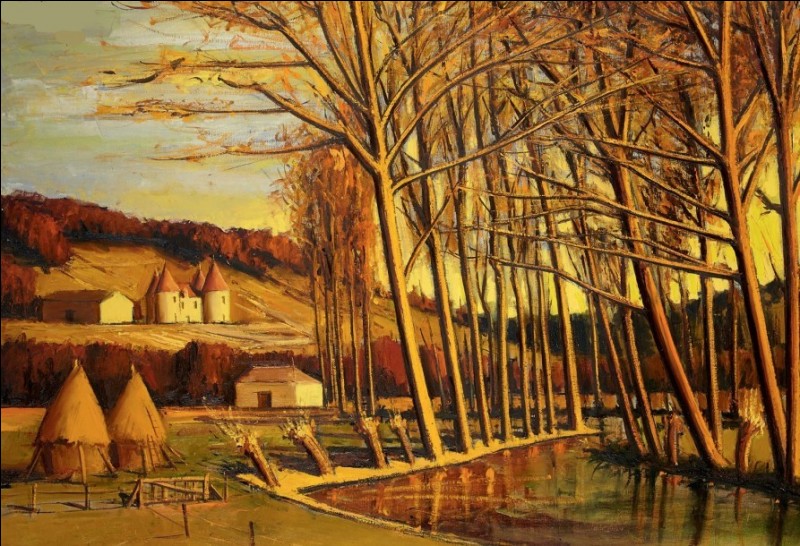Qui est l'auteur de la toile intitulée "Environs de Vichy à l'automne" ?