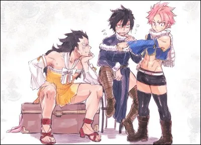 Natsu, Grey et Gajeel qui s'habillent en fille... Quel spectacle. Mais de quel manga viennent-ils ?