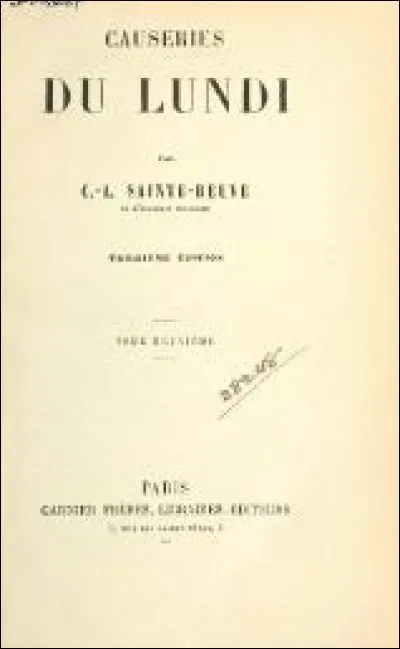 Comment se prénommait Sainte-Beuve ?