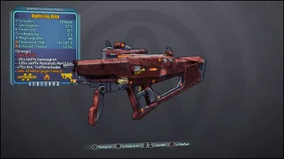 Le texte en rouge de la "Bitch", mitraillette légendaire de la marque Hypérion, indique : "Eh ouais. Rebelote". Pourquoi ?