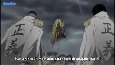 Quand Shiki ''le Lion d'or'' affronte Garp et Sengoku à Marineford, que se passe-t-il ?