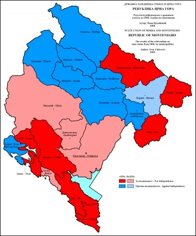 Quel est l'écart entre l'indépendance du Monténégro et celle de la Serbie ?