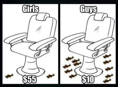 Effectivement la question évoquée par le dessin humoristique peut se poser. Le métier de coiffeur existe depuis l'Antiquité. Quelle était alors la différence essentielle entre coiffer les dames ou les messieurs ?