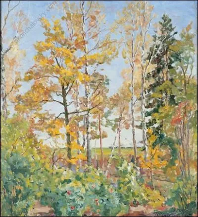 Qui a peint "Paysage d'automne avec train" ?