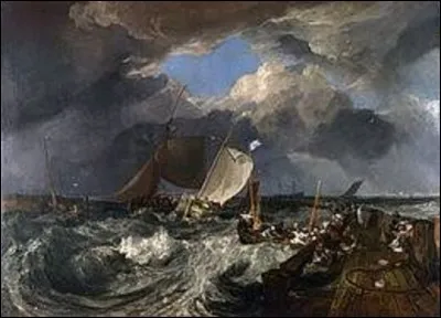 Inspirée du souvenir d'un premier voyage à l'étranger, ''La Jetée de Calais'' représente le débarquement de voyageurs à cet endroit, alors que la tempête se lève. Peint en 1803, quel artiste romantique anglais a relaté dans ce tableau cet événement qui le marqua ?