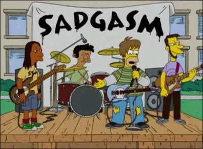 Quel style de musique Homer inventa t-il avec son groupe 'Sadgasm' ?