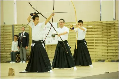 Quel art martial japonais est issu du tir à l'arc guerrier ?
