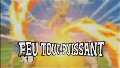 Axel Blaze est accompagné de qui pour faire le "Feu Tout-Puissant" ?