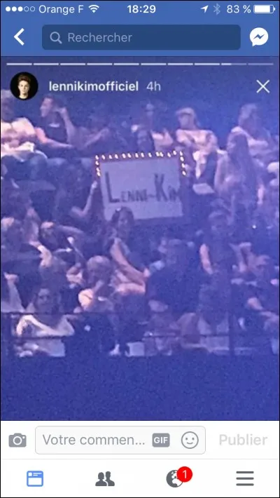 Laquelle de ses fans s'est fait remarquer quand il fit la première partie de M. Pokora à Toulon ?