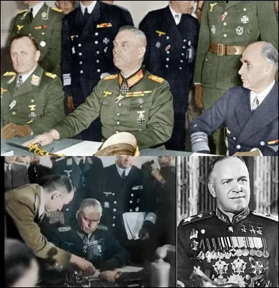 En conséquence de l'incident de la cérémonie précédente, une deuxième cérémonie est organisée pour l'acte de signature de la capitulation de l'Allemagne nazie.
Quelles sont la date et l'heure de la signature de cet acte et où a-t-elle eu lieu ?