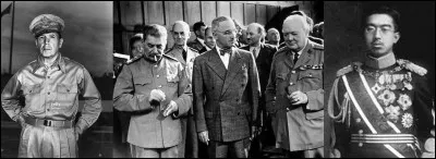 La guerre est terminée en Europe mais elle continue en Asie et dans l'océan Pacifique. Après l'explosion des bombes atomiques sur Hiroshima et Nagasaki, le gouvernement annonce qu'il accepte les termes de l'ultimatum du 26 juillet 1945, à Potsdam.
Quelle est la date de l'acceptation de cette décision de Potsdam ?
Quelle est la date de la signature de l'acte de capitulation ?