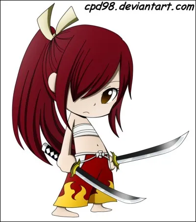 Où se trouve l'emblème de "Fairy Tail" d'Erza ?