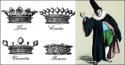 Lettre « N » comme « Noble (titre) » !
Plusieurs raisons existent pour qu'une personne perde son état de noblesse (donc, son titre). Généralement, cela était du au fait que cette personne travaillait, faisait du commerce, trahissait son roi
Parmi ces trois professions, quelle « activité » n'entraînait pas la perte de cet état de noblesse ?